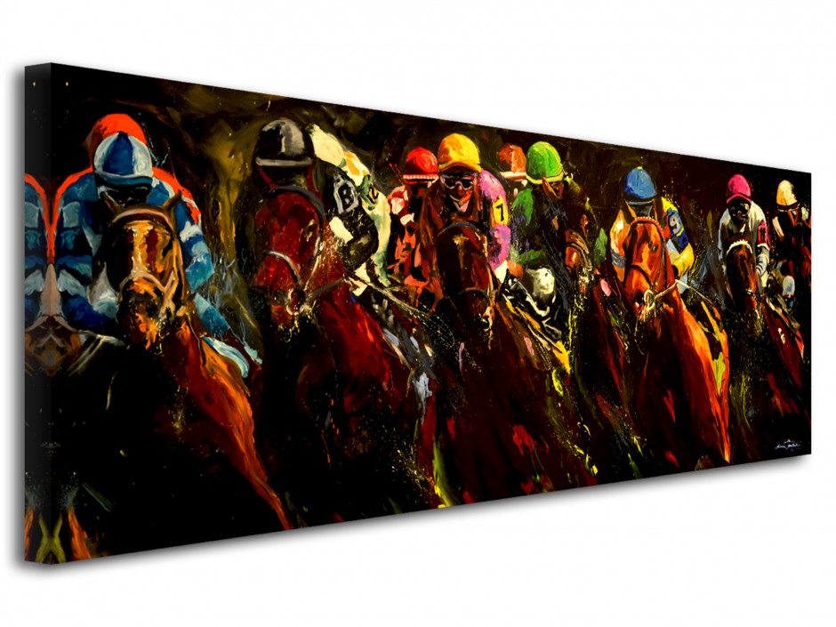 Tableau toile imprimée horses race