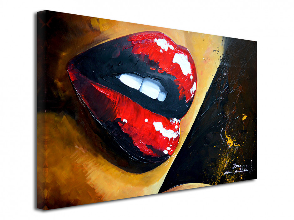 Reproduction peinture Rémi Bertoche sur toile Sensual Lips