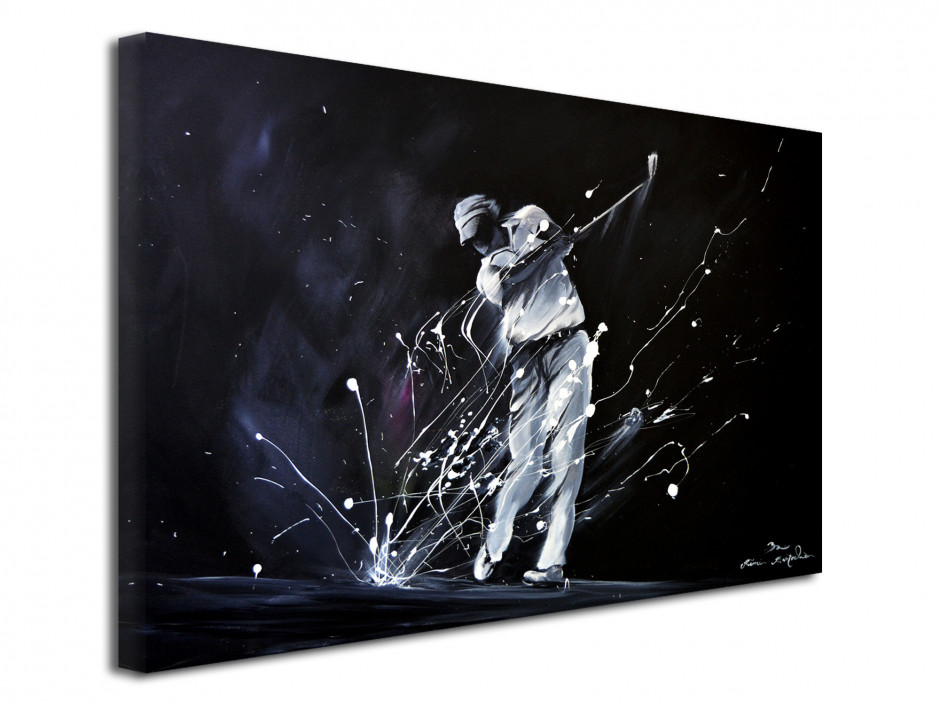 Tableau Peinture reproduit sur toile Golf Black and White