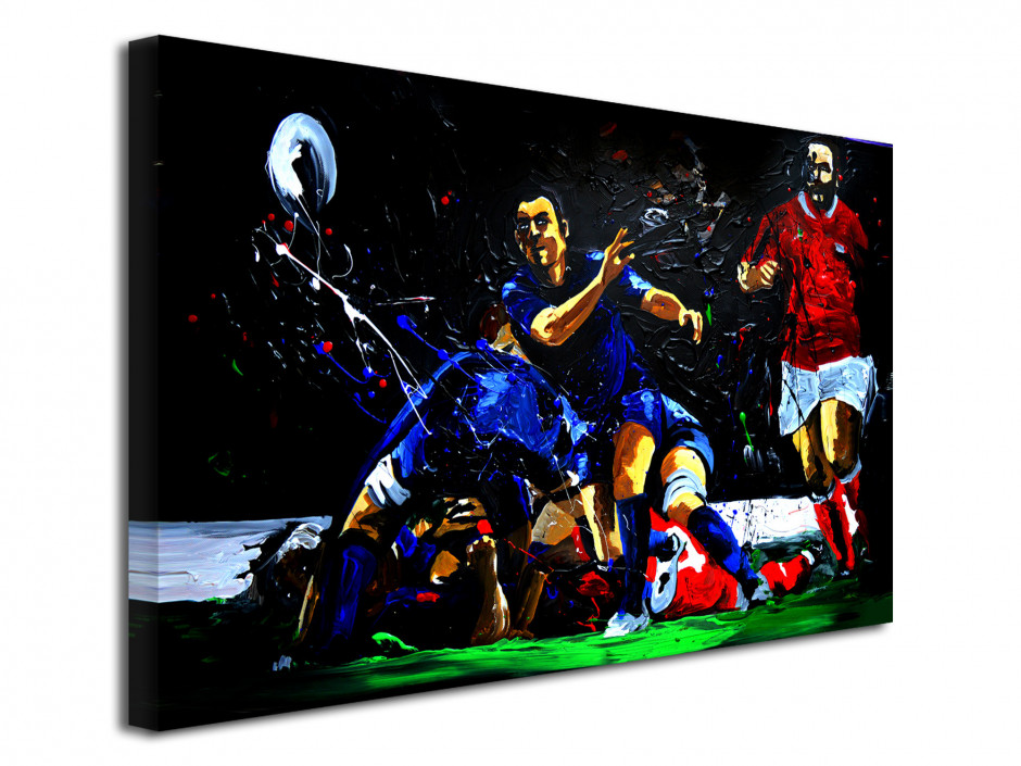 Tableau reproduit sur toile Rugby Ejecteur Peinture Rémi Bertoche