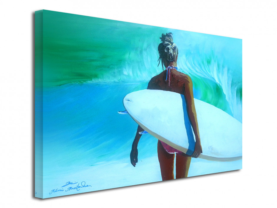 Tableau déco reproduction sur toile Rémi Bertoche Surfer Girl