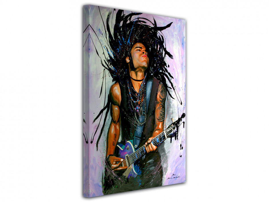 Tableau reproduction peinture Lenny Kravitz sur toile imprimée