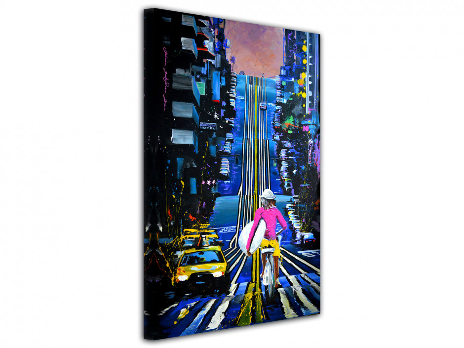 Tableau peinture Rémi Bertoche Urban rider reproduction sur toile imprimée