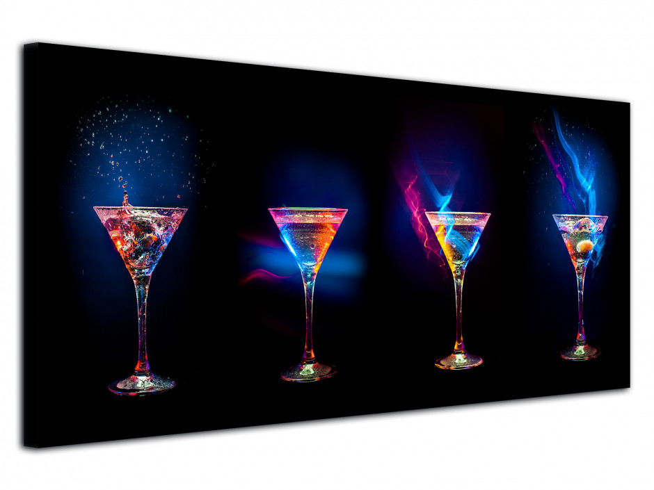 Tableau design moderne Les Verres à Cocktail