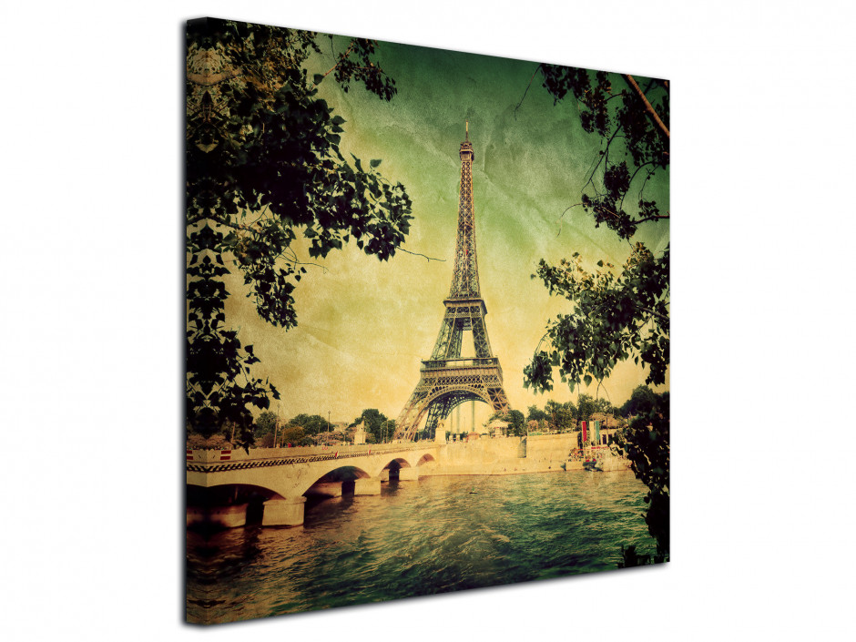 Tableau deco vintage Paris Tour Eiffel