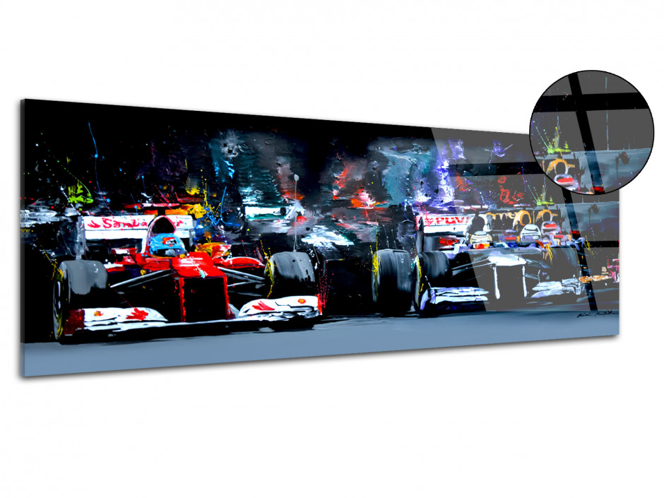 Tableau sur plexiglas imprimée F1 ambiance