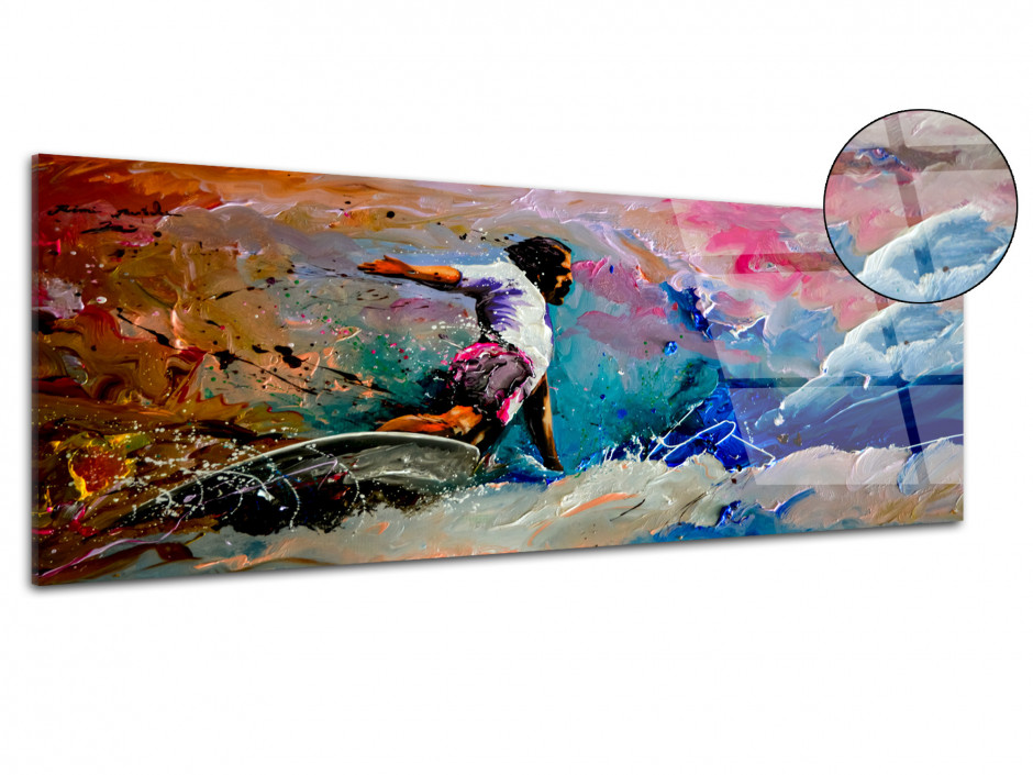 Reproduction peinture sur plexiglas Rémi Bertoche Surf Style
