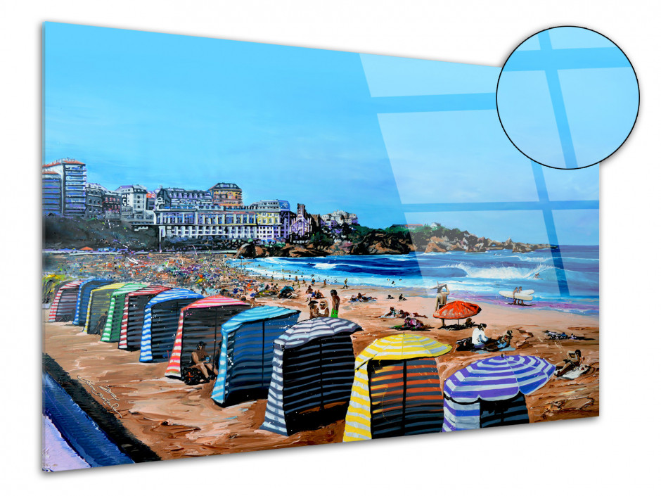 Reproduction tableau Plexiglass Rémi Bertoche Plage de Biarritz