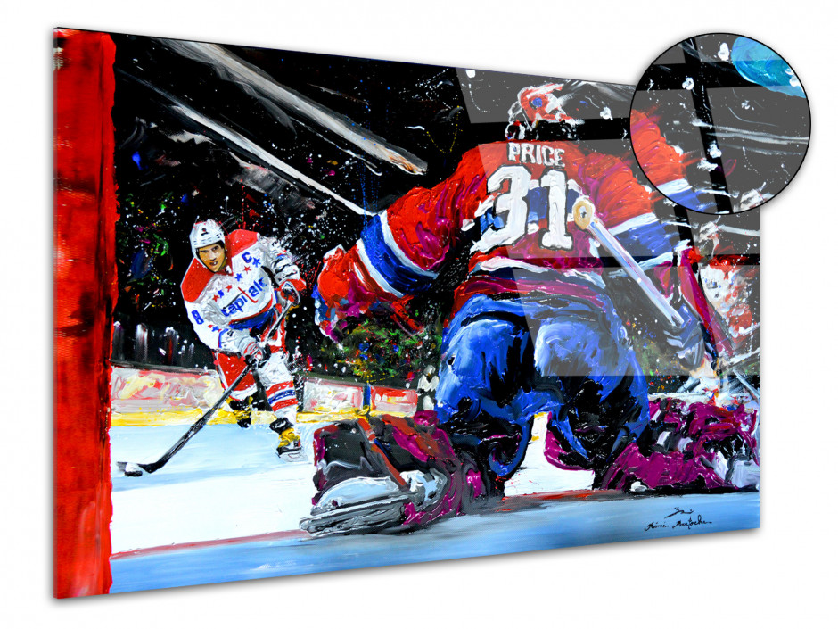 Reproduction plexiglas d'Artiste Peintre Hockey
