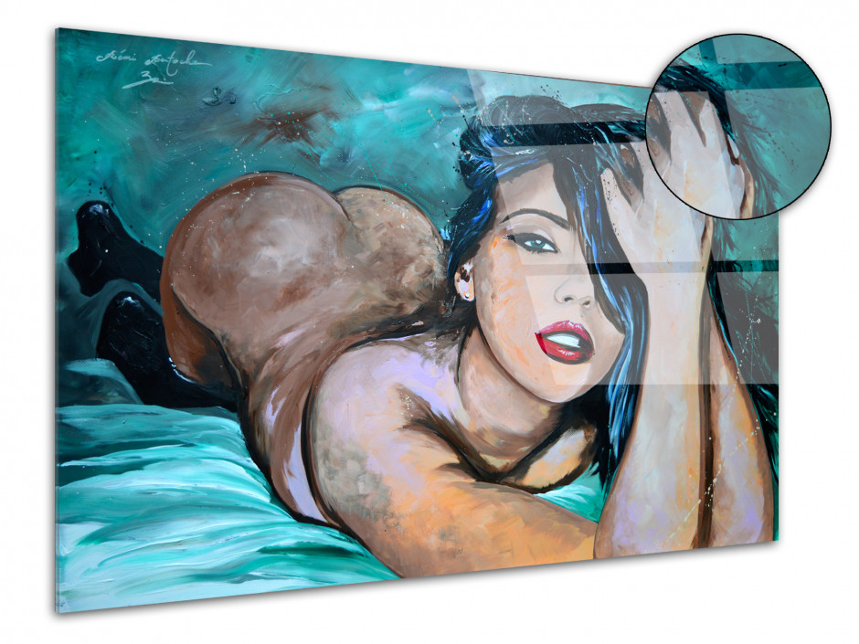 Tableau plexiglas déco Sexy Girl reproduction peinture sur plexiglas