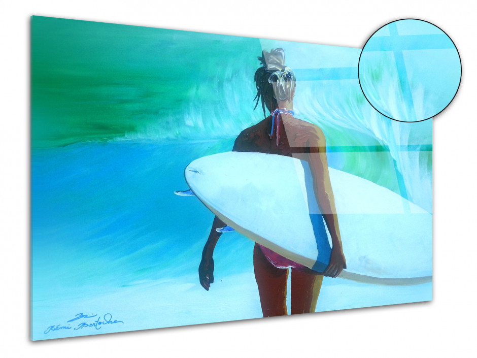 Tableau déco reproduction sur plexiglas Rémi Bertoche Surfer Girl