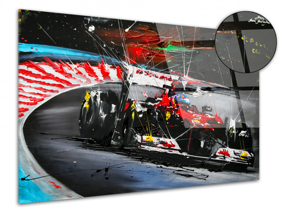 Reproduction peinture Rémi Bertoche sur plexiglas Course F1