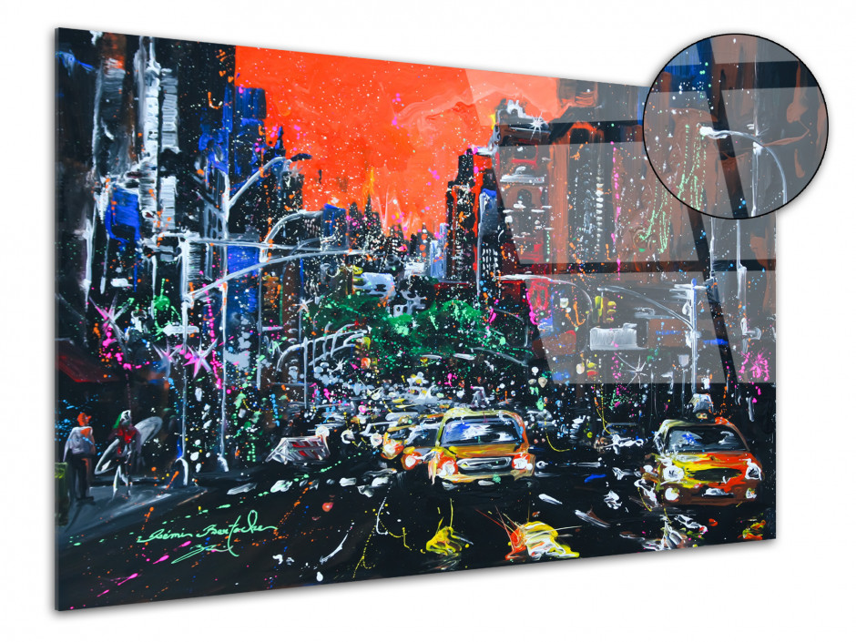 Tableau City Fire reproduction peinture sur plexiglas