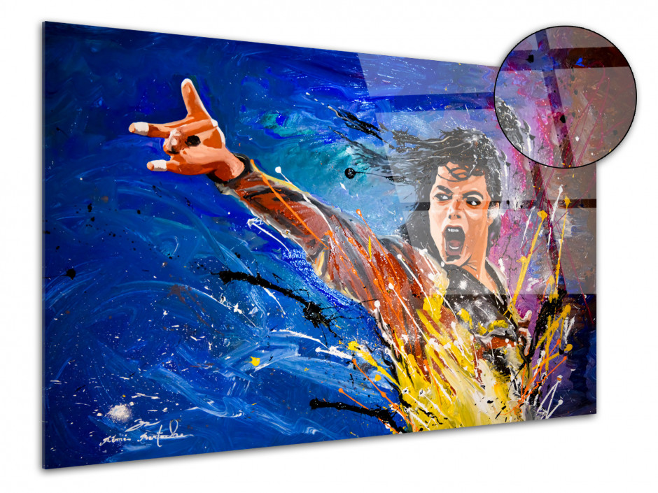 Tableau reproduction peinture sur plexi Michael Jackson