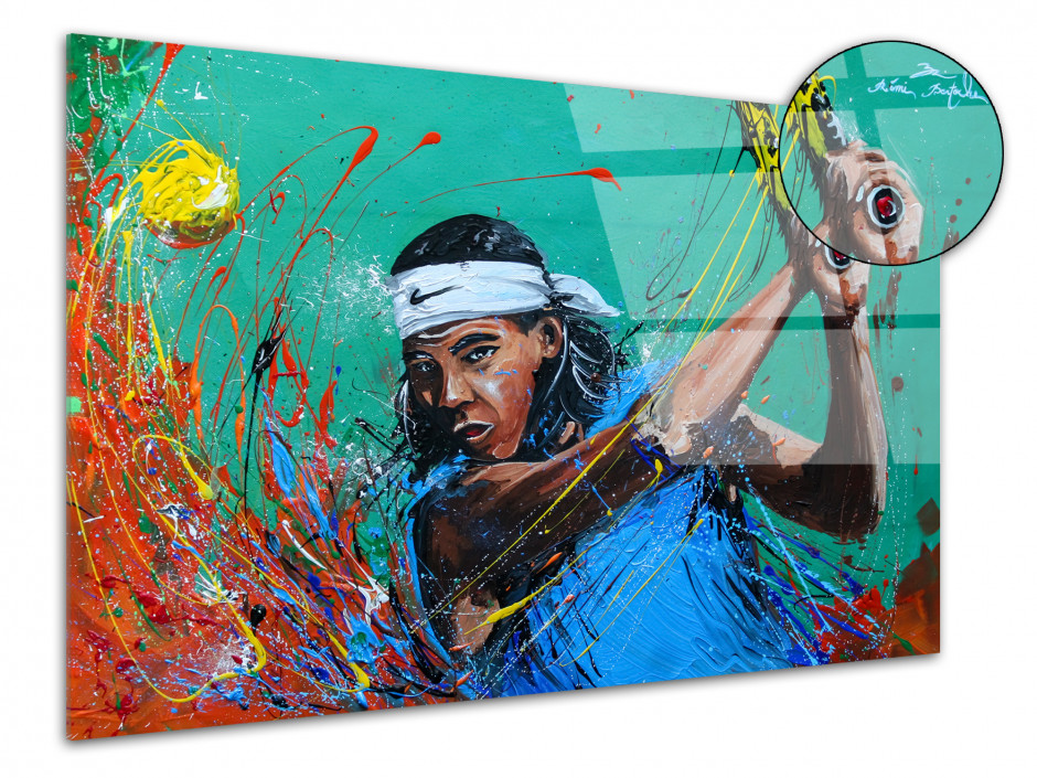 Tableau reproduction peinture sur plexiglas Tennisman