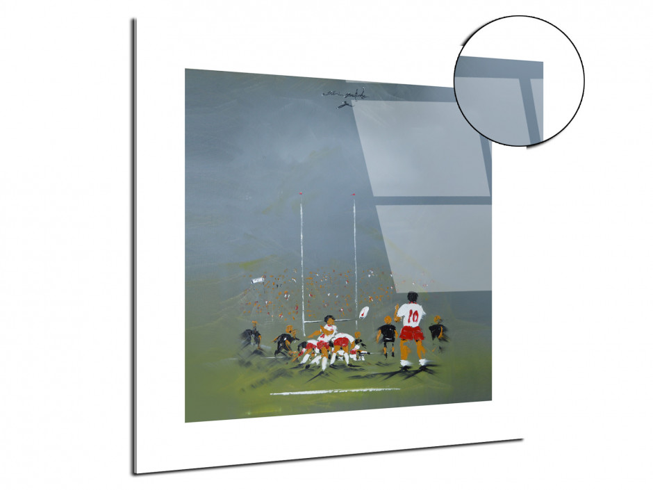 Reproduction tableau Rémi Bertoche sur plexiglas imprimée Rugby