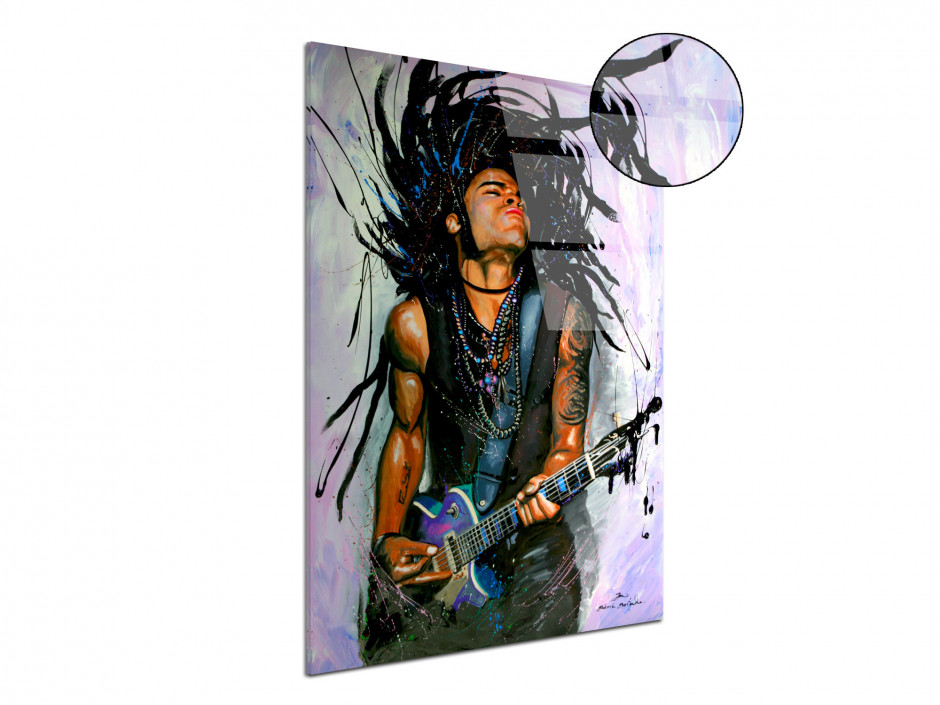 Tableau reproduction peinture Lenny Kravitz sur plexiglas imprimée