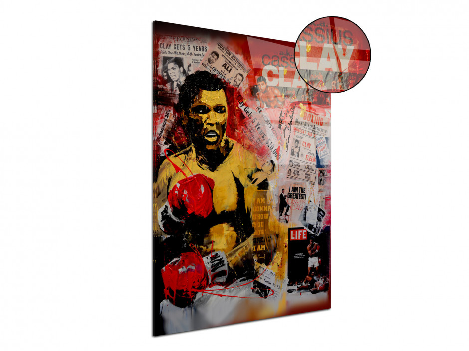 Tableau décoratif Cassius Clay sur plexiglas Rémi Bertoche