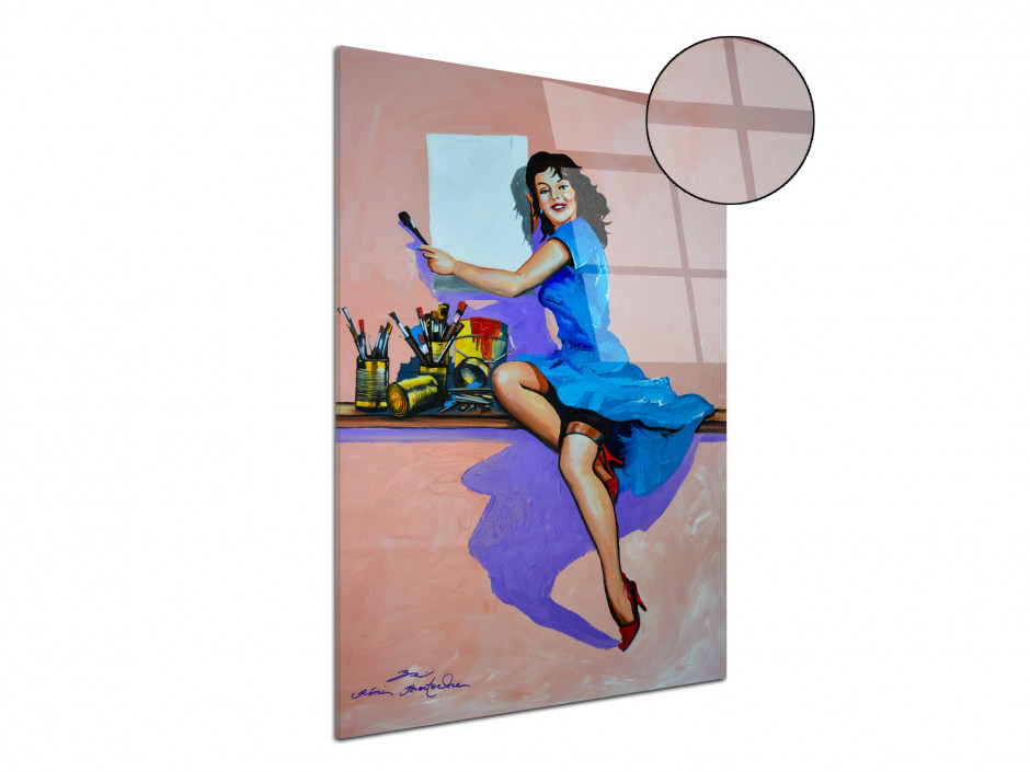 Reproduction peinture sur plexiglas imprimée Pin Up