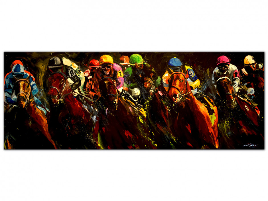 Tableau Aluminium imprimée horses race