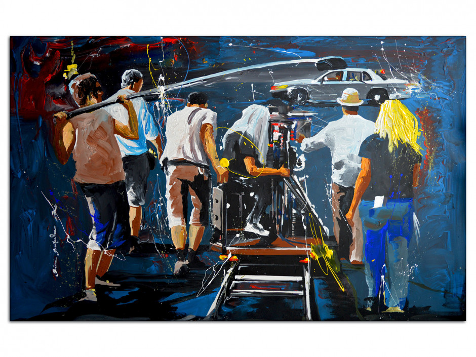 Reproduction peinture sur Aluminium Cinema Scene