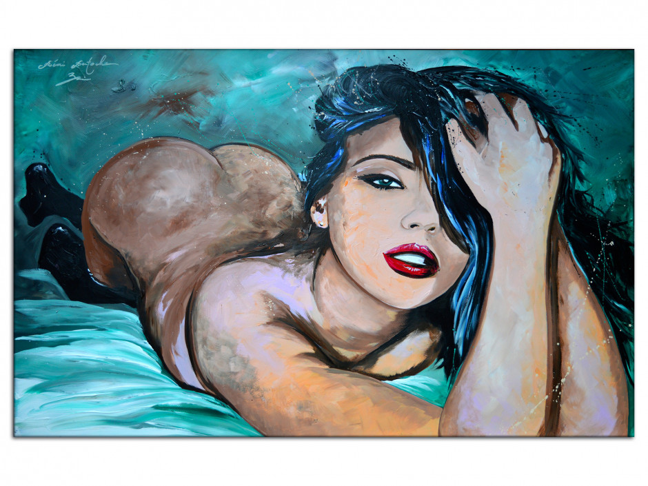 Tableau Aluminium déco Sexy Girl reproduction peinture sur Aluminium