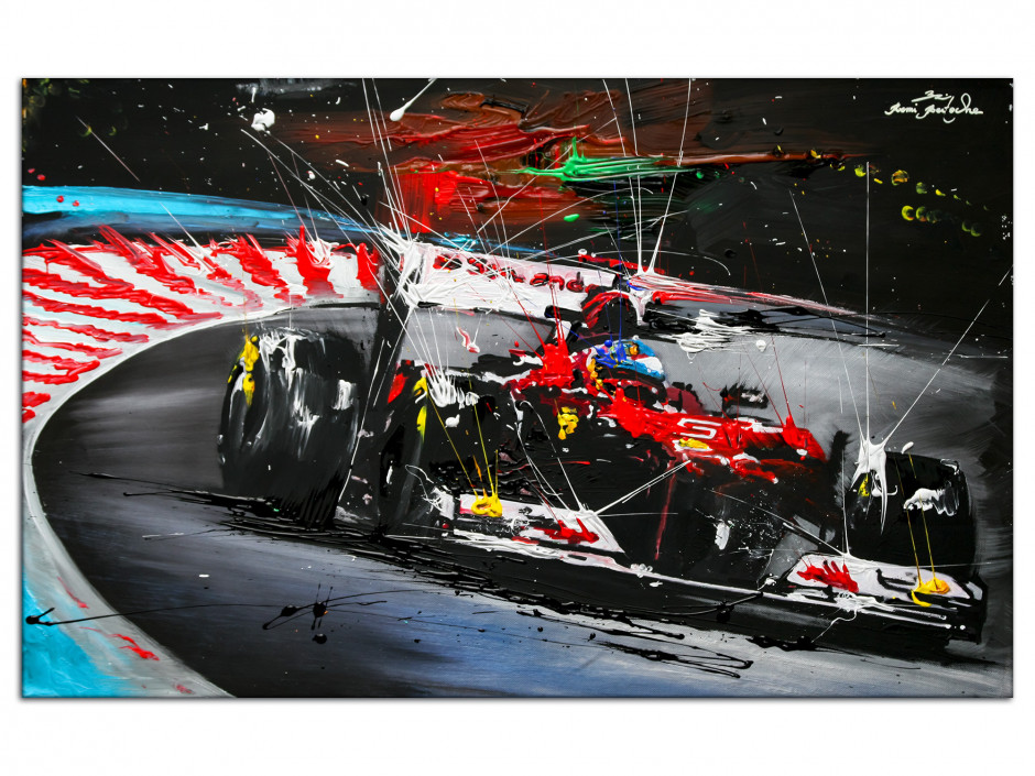 Reproduction peinture Rémi Bertoche sur Aluminium Course F1