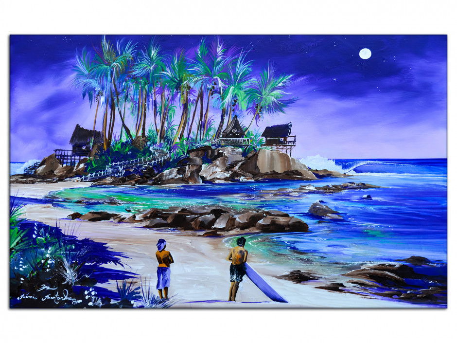 Tableau reproduction peinture sur Aluminium Lady Full Moon