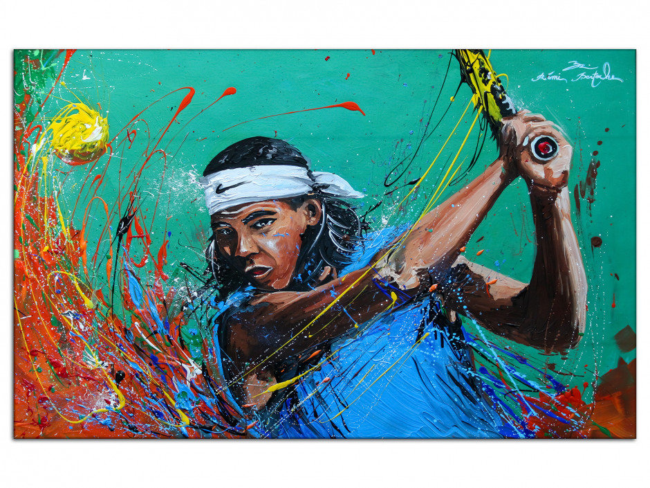 Tableau reproduction peinture sur Aluminium Tennisman