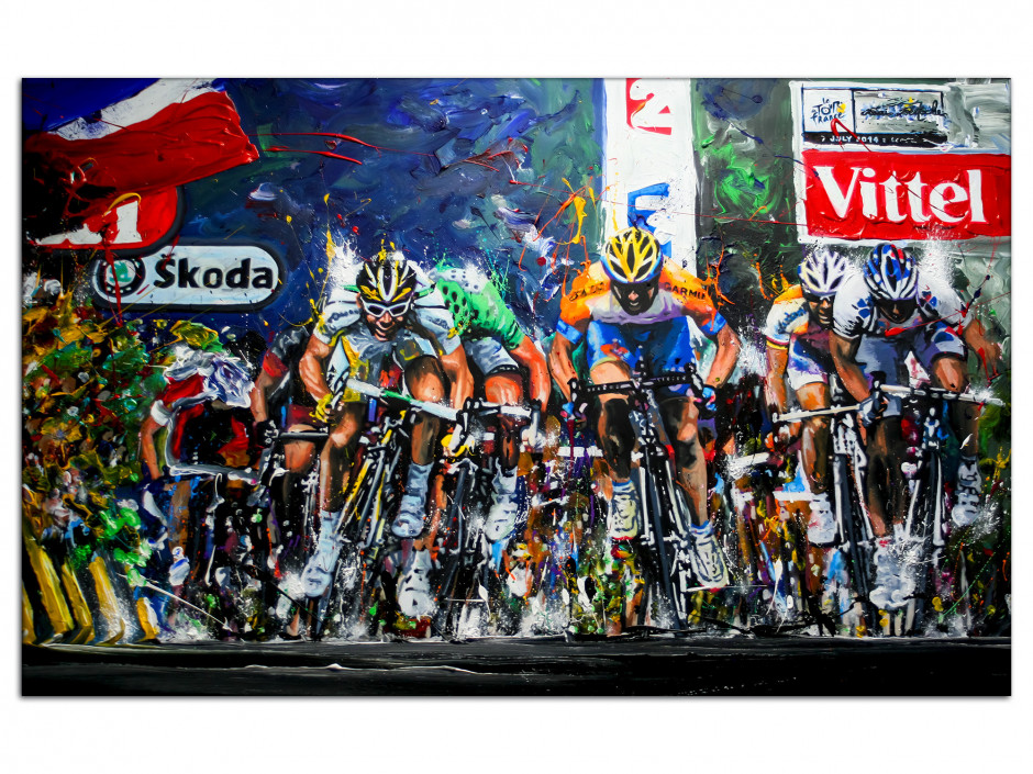 Tableau Dibond Tour de France reproduction peinture Artiste Rémi Bertoche