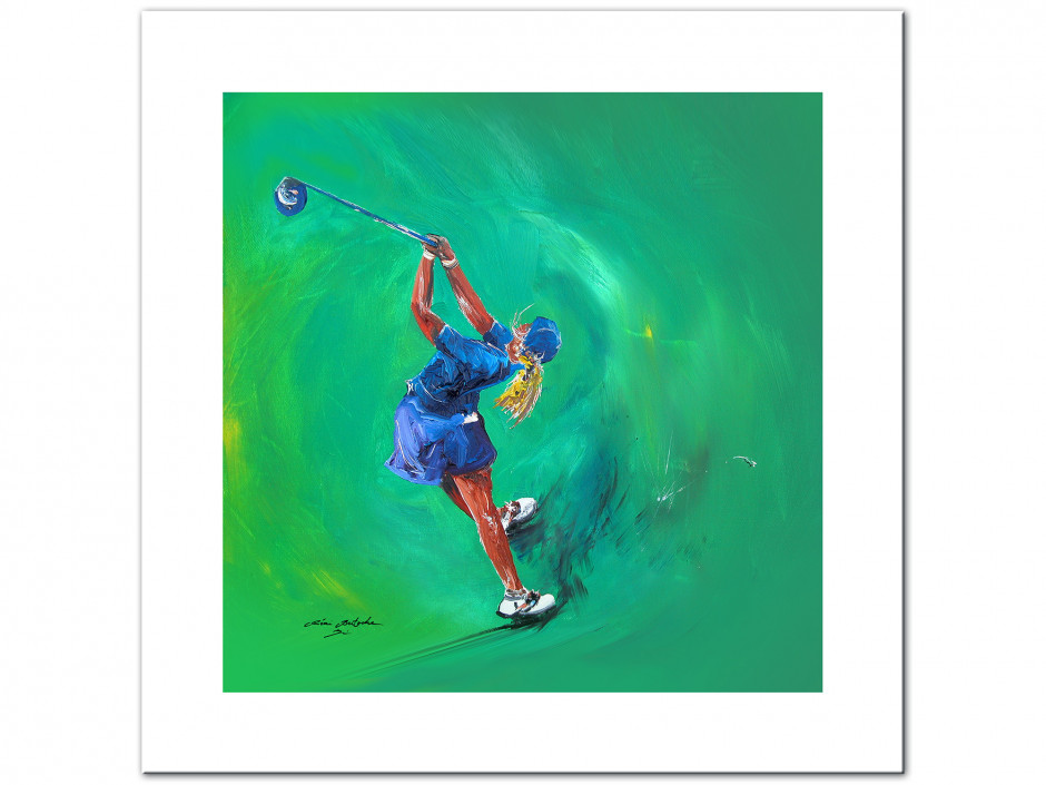 Tableau décoratif Golf Girl reproduction sur Dibond peinture Rémi Bertoche