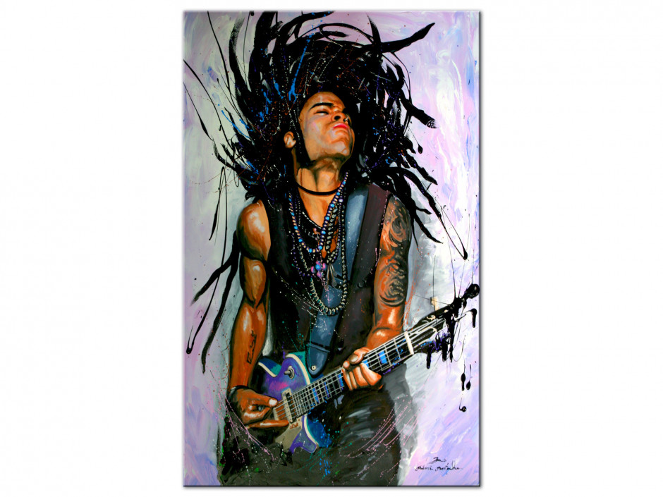 Tableau reproduction peinture Lenny Kravitz sur Aluminium imprimée