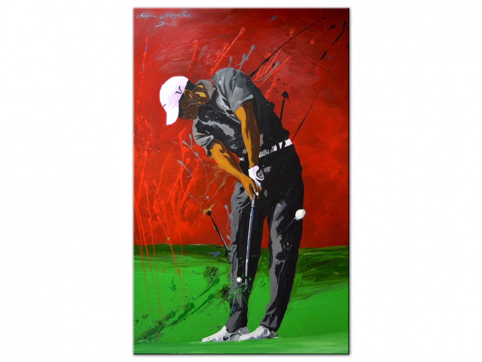 Tableau décoratif reproduction sur Aluminium imprimée Golfeur