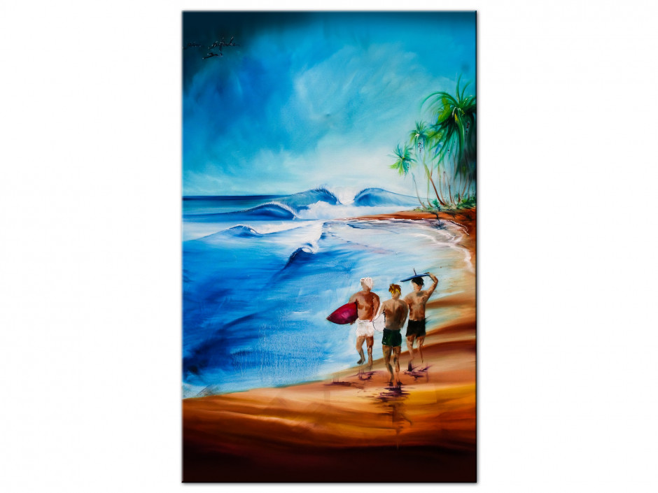 Reproduction tableau Rémi Bertoche surf ambiance en Aluminium imprimée