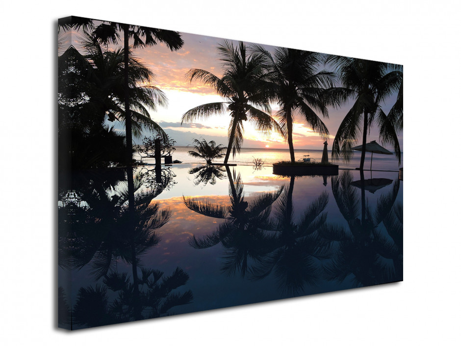 Tableau déco toile Sunset tropical Bali