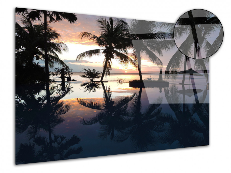 Tableau déco plexiglas Sunset tropical Bali