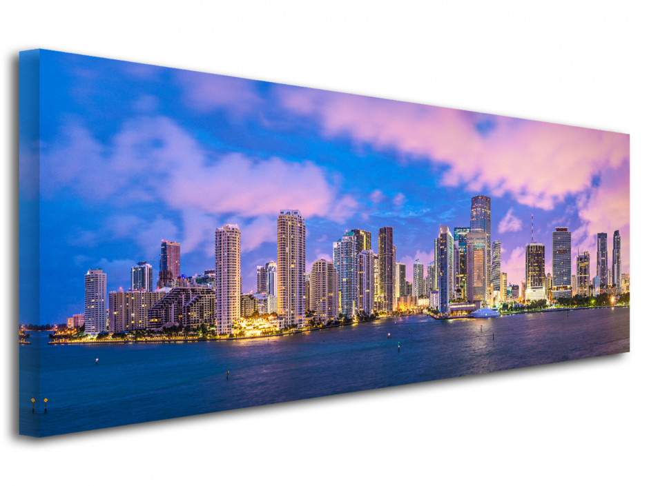 Tableau toile photo panoramique Miami