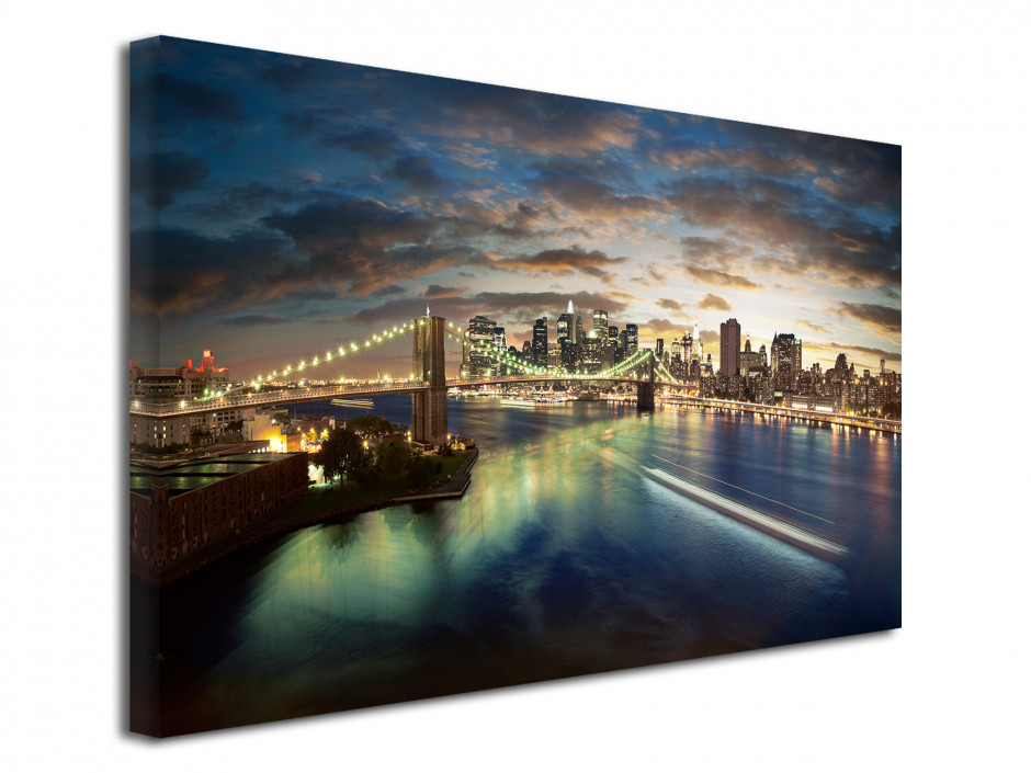 Tableau deco toile coucher de soleil sur New York