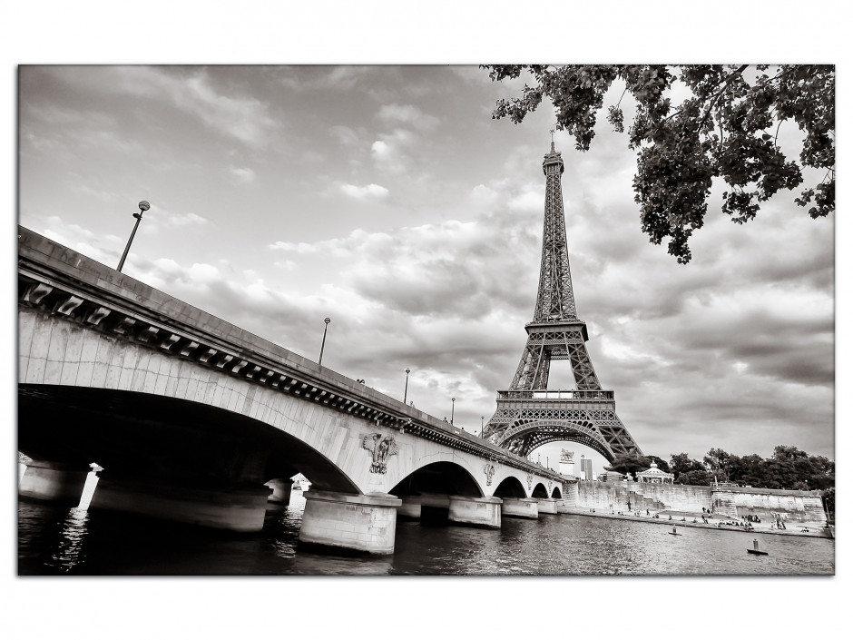 Tableau Sur Toile Photo En Noir Et Blanc De La Tour Eiffel Decoration  Murale 20x30 Cm à Prix Carrefour