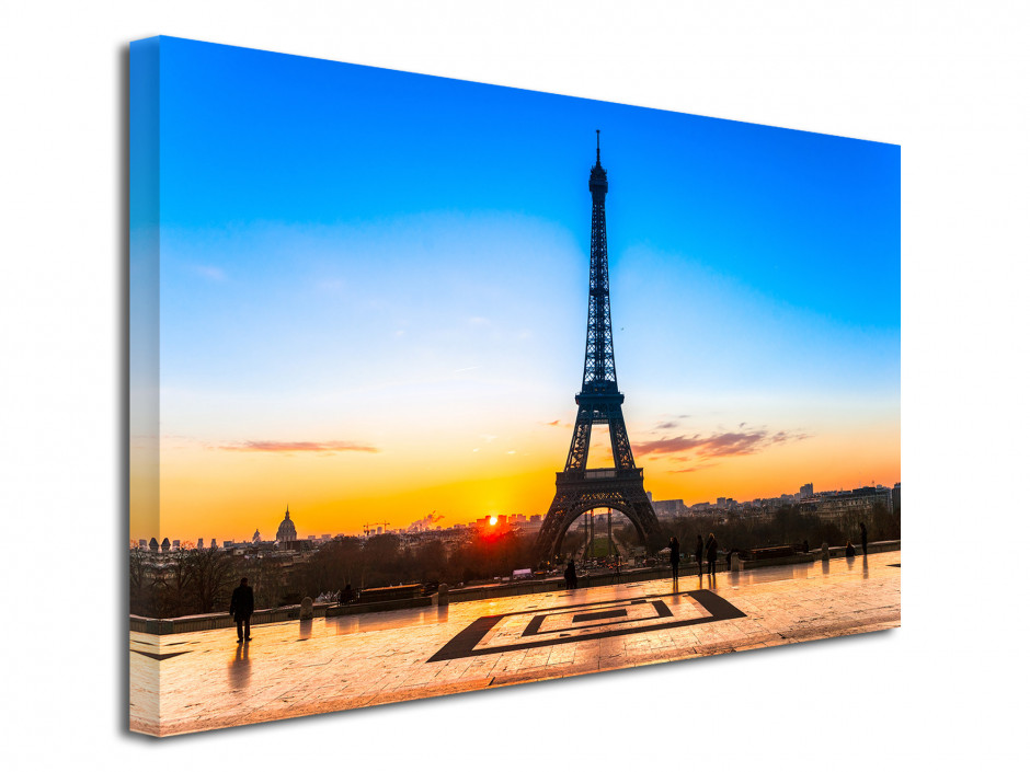 Tableau toile deco sunset sur la tour Eiffel