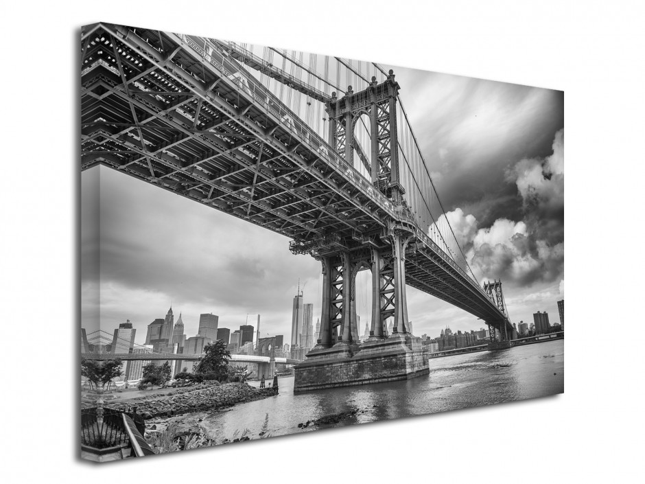 Tableau toile photo noir et blanc Manhattan Bridge