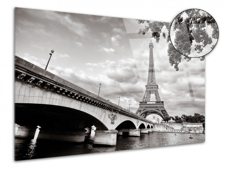 Tableau plexiglas photo noir et blanc la tour Eiffel