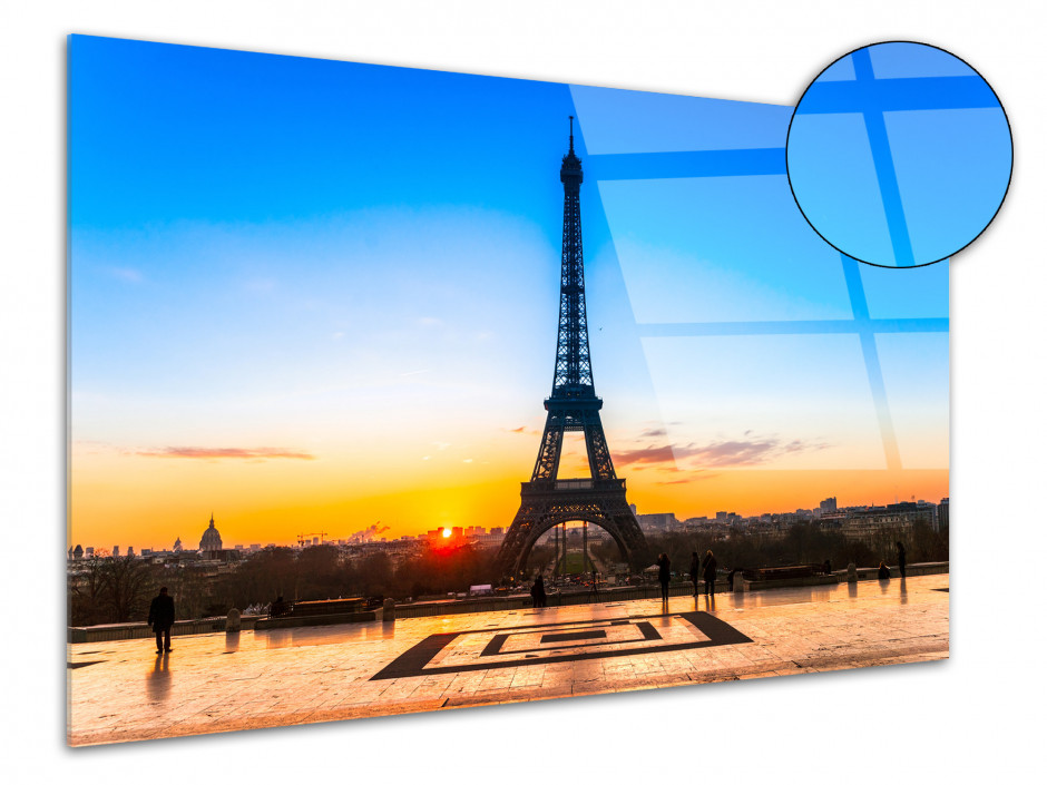 Tableau plexiglas deco sunset sur la tour Eiffel