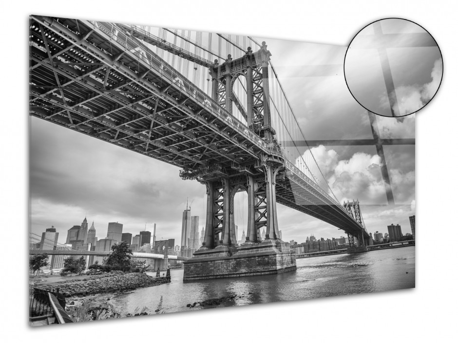 Tableau plexiglas photo noir et blanc Manhattan Bridge