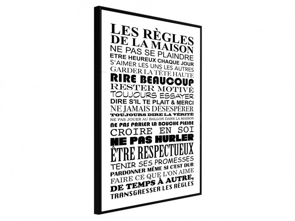 Affiche les règles de la maison blanc