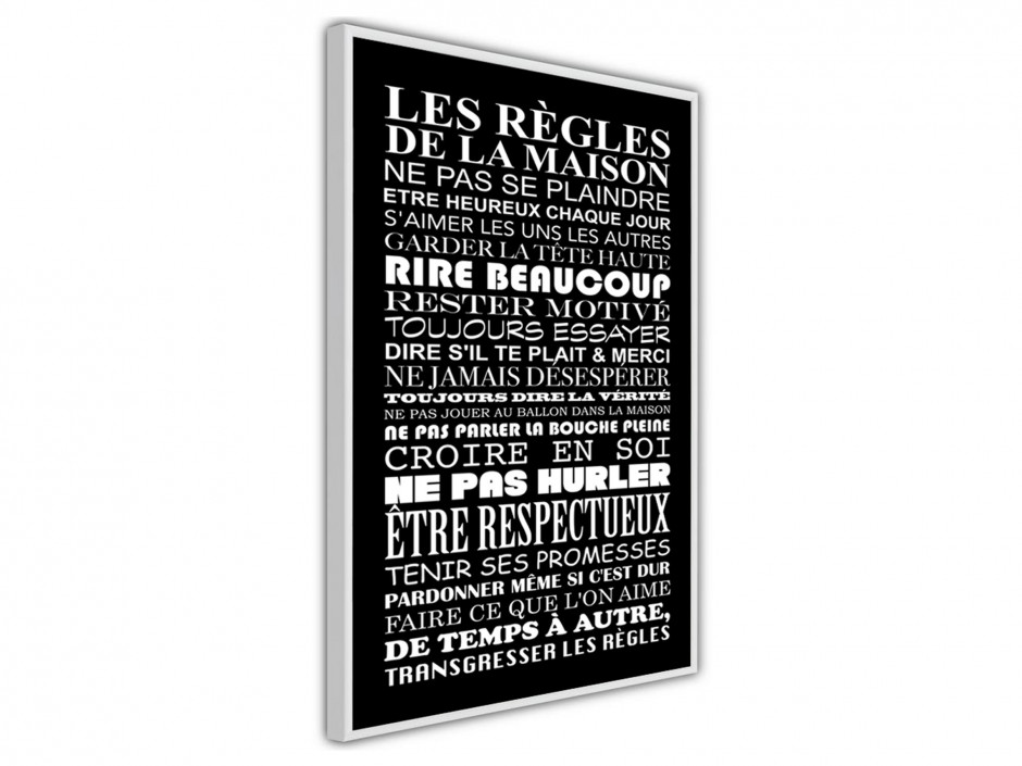 Affiche les règles de la maison Noir