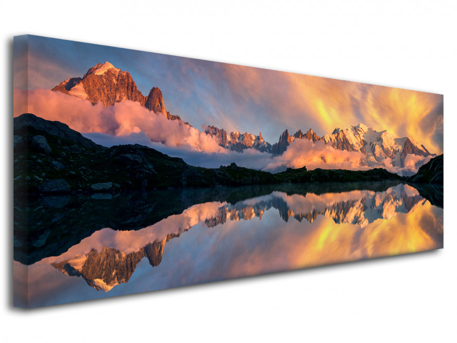 Tableau toile reflet du Mont Blanc