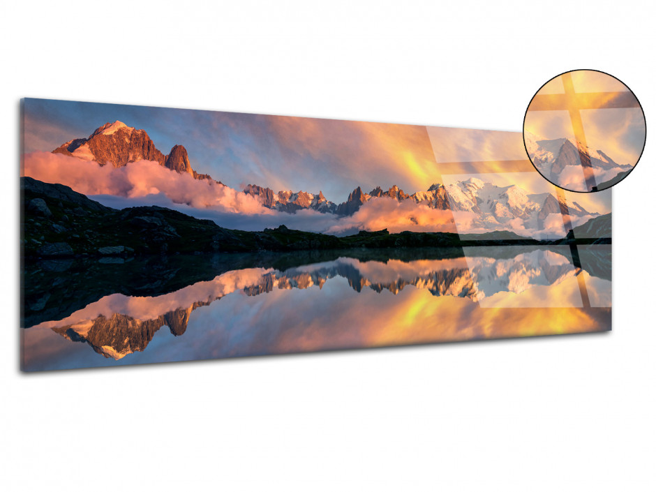 Tableau plexiglas reflet du Mont Blanc