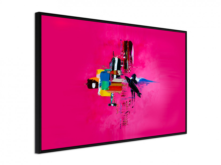 Affiche sous cadre Pink surf abstract