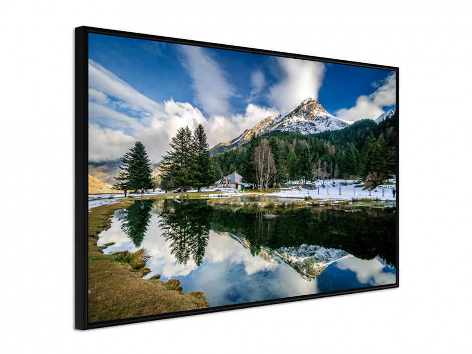 Poster sous cadre Reflet sur le lac d'Estaing